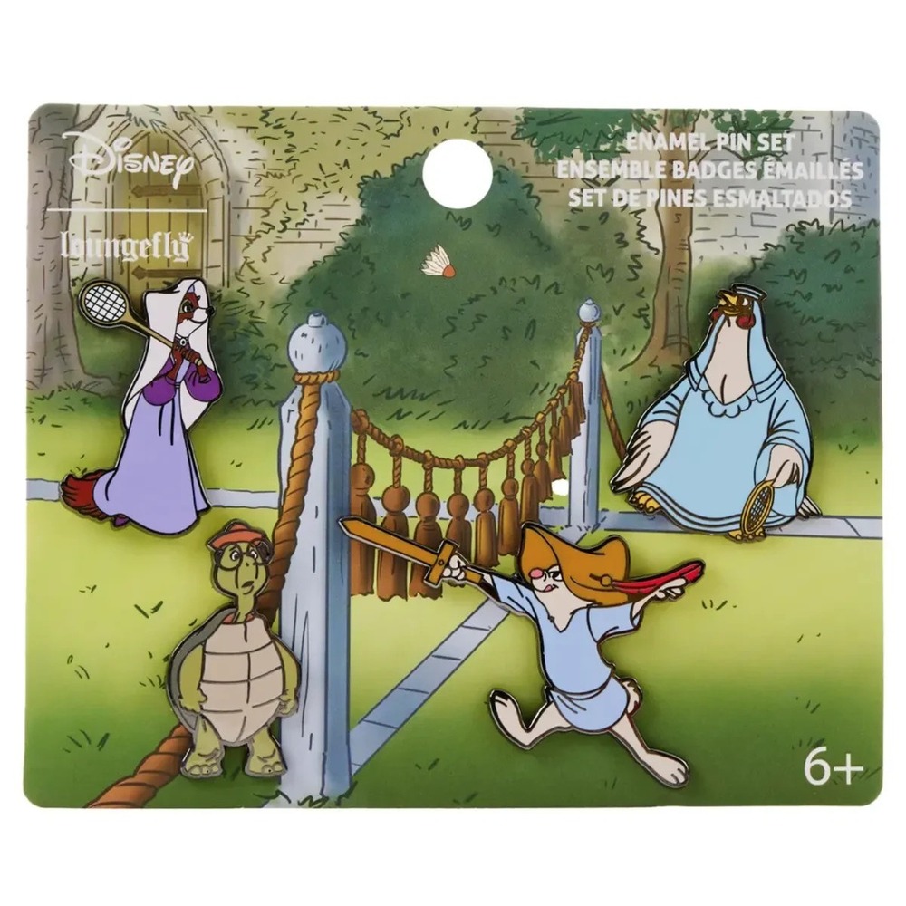 Disney Loungefly Robin Hood Badminton 4pc Pin Set